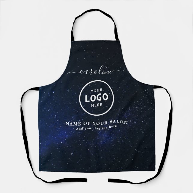 Delantal  Trendy Modern Salon Logo Apron (Anverso)