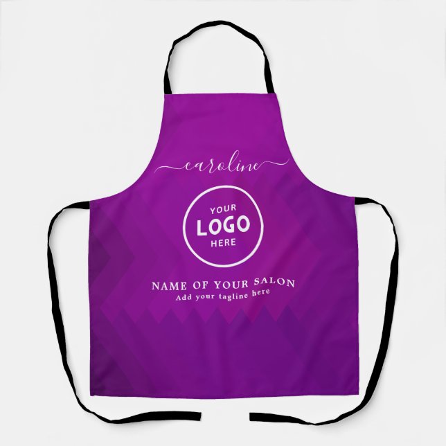 Delantal  Trendy Modern Salon Logo Apron (Anverso)