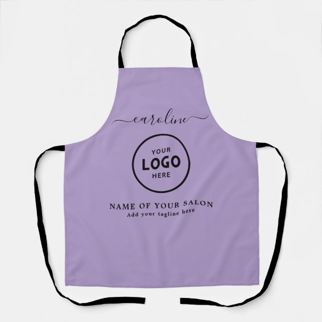 Delantal  Trendy Modern Salon Logo Apron (Anverso)