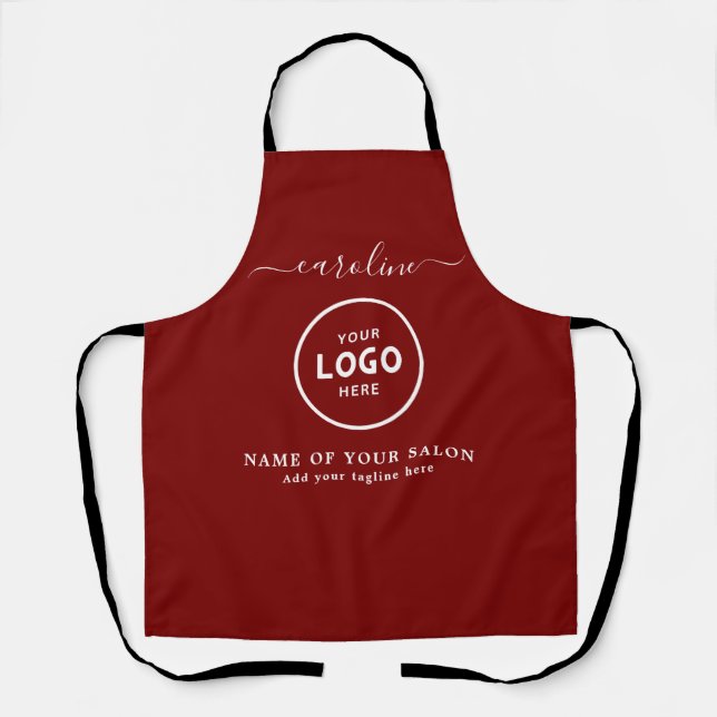 Delantal  Trendy Modern Salon Logo Apron (Anverso)