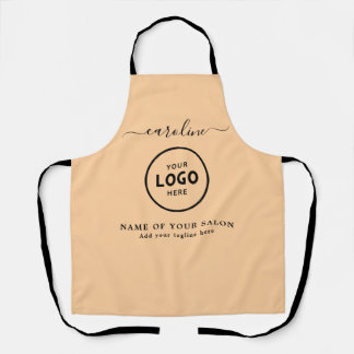 Delantal Trendy Modern Salon Logo Apron
