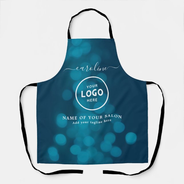 Delantal  Trendy Modern Salon Logo Apron (Anverso)