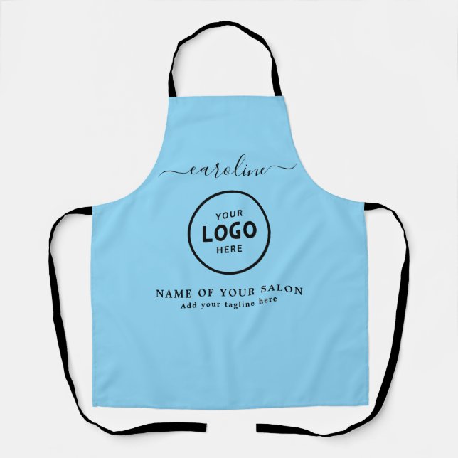 Delantal  Trendy Modern Salon Logo Apron (Anverso)