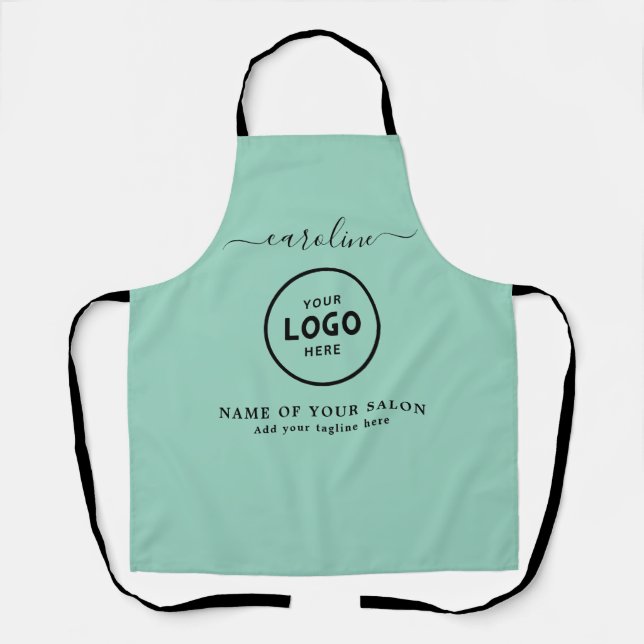 Delantal  Trendy Modern Salon Logo Apron (Anverso)