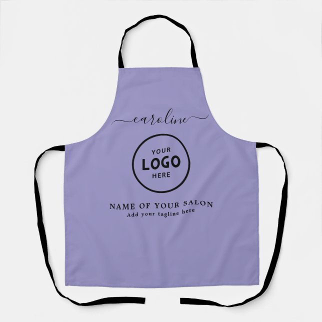 Delantal  Trendy Modern Salon Logo Apron (Anverso)