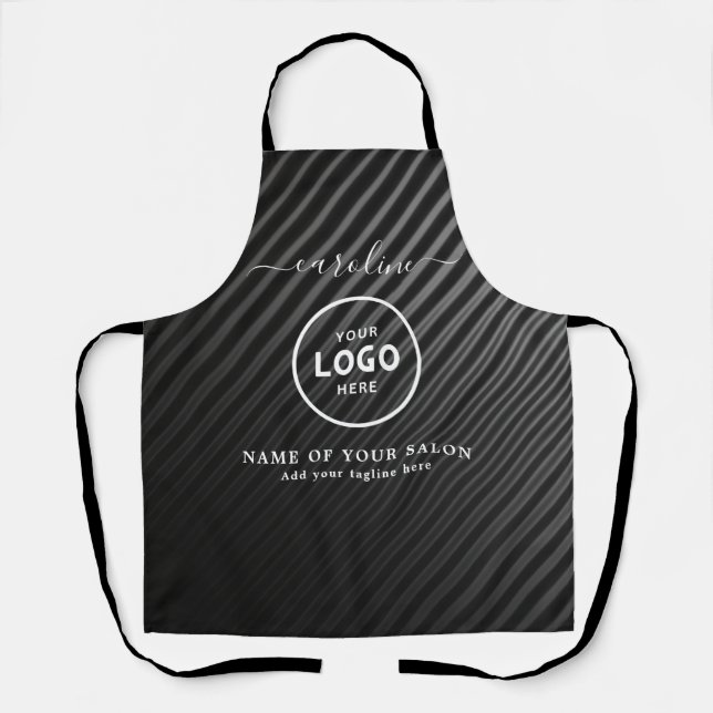 Delantal  Trendy Modern Salon Logo Apron (Anverso)