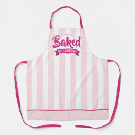 Delantal Trendy Pink Stripes Girly Bakery Chef Caterer