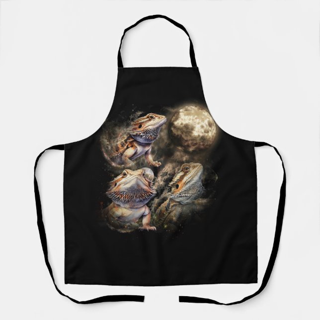 Delantal Tres Dragones Con Cabeza En La Luna 3 Lobos (Anverso)