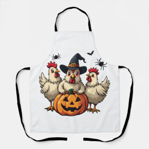 Delantal Tres espeluznantes granjeros de pollo de Halloween