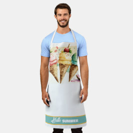 Delantal Tres helados, HOLA VERANO