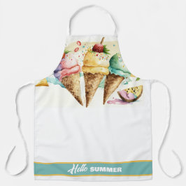 Delantal Tres helados, HOLA VERANO