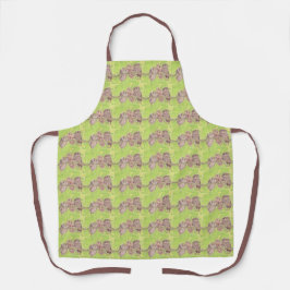 Delantal Tres pequeñas lechuzas de cobardía - pintura acríl