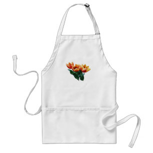 Delantal Tres Tulipanes Naranja y Rojo