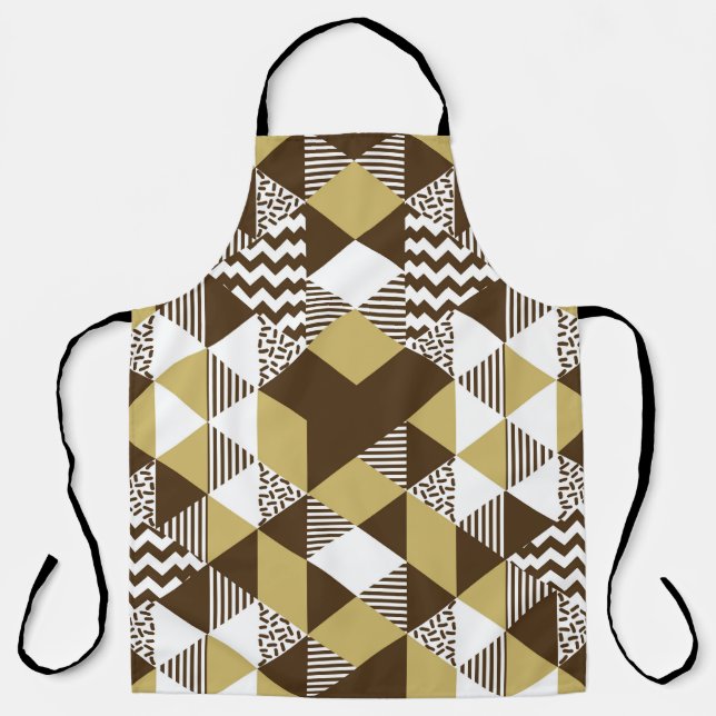 Delantal Triángulo impecable: moda geométrica de oro. (Anverso)