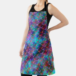 Delantal Triángulos de color azul a lila y 3D o rojo rosado