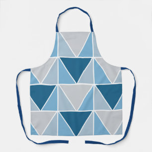Delantal Triángulos geométricos de gris azul de moda