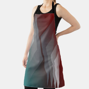 Delantal Triángulos grises sobre el borgoña verde azulado