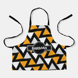 Delantal Triángulos Patrón Mínimo Amarillo Negro