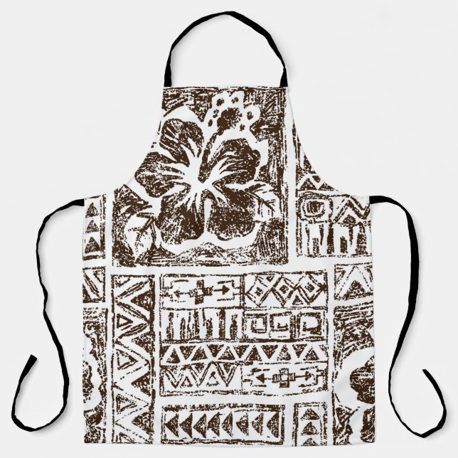 Delantal Tribal tropical art pattern of indigenous Hawaiian (Anverso)