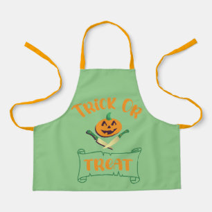 Delantal Trick or treat calavera Halloween cara de calabaza