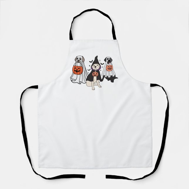 Delantal Trick-or-Treat de perros de Halloween (Anverso)