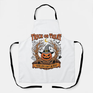 Delantal Trick Or Treat Halloween Calabaza Bruja Sombrero E