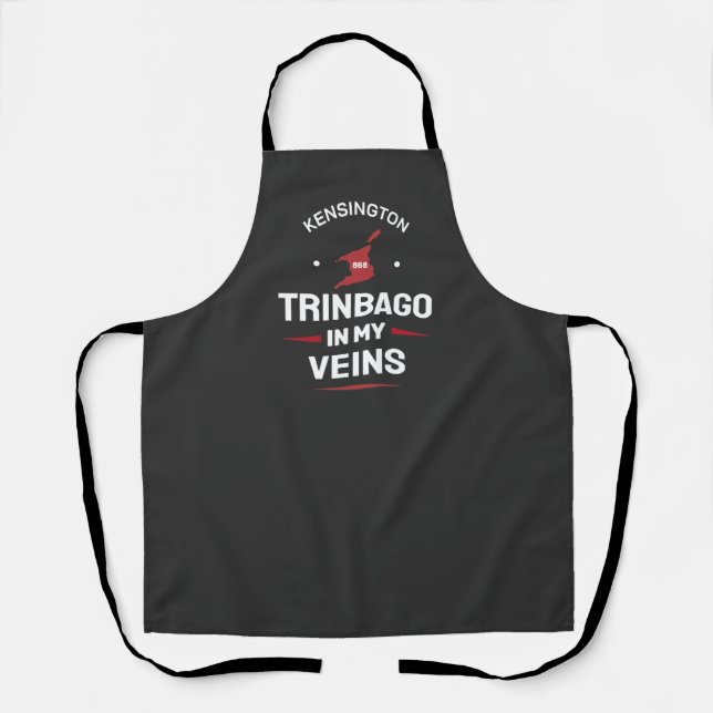 Delantal Trinbago en mis venas | Orgullo Trini NEGRO (Anverso)