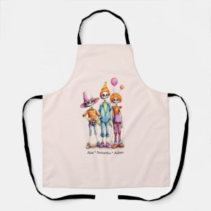 Delantal Trio Adorable Pastel Zombie - Halloween lindo (3)