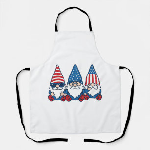 Delantal Trío de gnomos patrióticos diseño de camiseta vect
