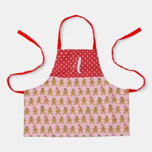 Delantal Trio de pan de jengibre rosado, Apron pequeño