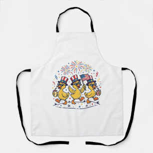 Delantal Trio de patos patrióticos camiseta vintage del 4 d