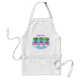 Delantal Trío de verduras de nabo lindo personalizado