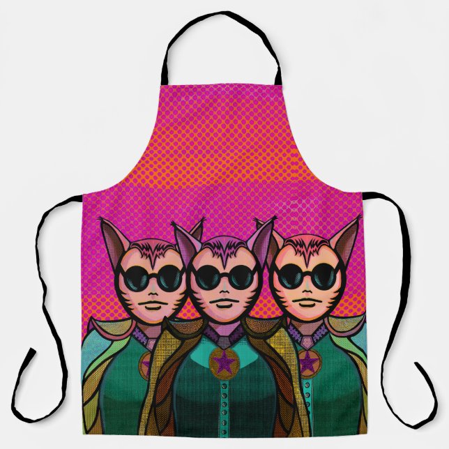 Delantal Trío felino (Anverso)