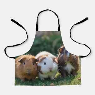 Delantal "Triple maraña: trío de cerdos adorables de Guinea