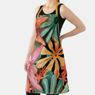 Delantal tropical/hawaiano/floral/flor
