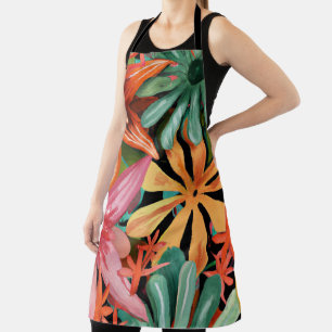 Delantal tropical/hawaiano/floral/floral