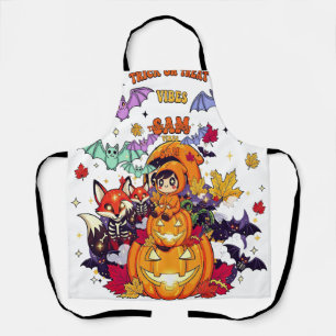 Delantal Truco o trato Halloween adorable