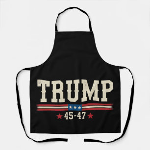 Delantal Trump 45 47 Bandera Estadounidense USA Retro Vinta