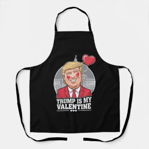 Delantal Trump es mi San Valentín Día de San Valentín Retro