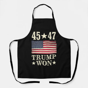 Delantal Trump Ganó 2024 45 47º Presidente Bandera De EE. U