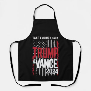 Delantal Trump Vance 2024 Bandera de EE. UU. Recuperemos Am