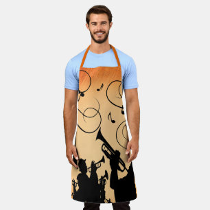 Delantal Trumpet Section Jazz Music Naranja Rust