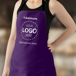 Delantal Tu Logo Aquí - Simple Negocio Morado Personalizado