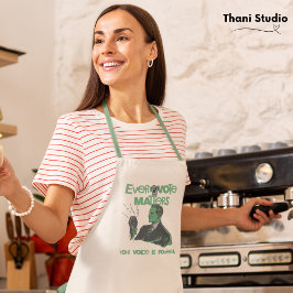 Delantal Tu voto importa las elecciones Verde político impr