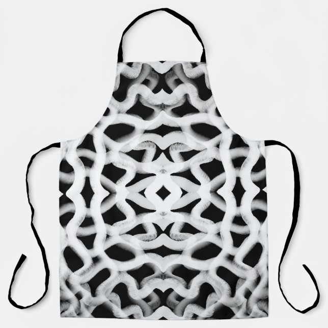 Delantal Tubular blanco en negro (Anverso)