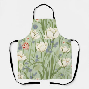Delantal Tulip Meadow en el verde sabio