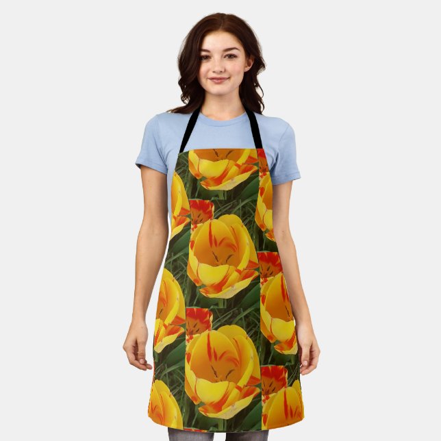 Delantal Tulipanes de primavera (Gastado)