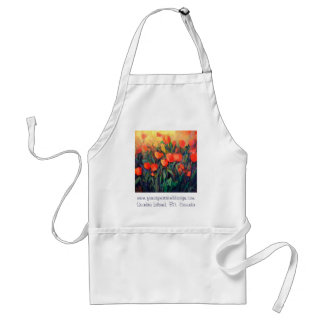 Delantal Tulipanes en rojo