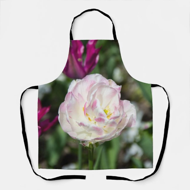 Delantal Tulipanes rosa brillante en un día soleado (Anverso)