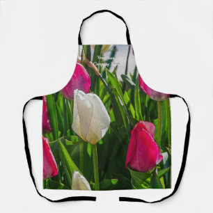 Delantal Tulipanes rosados y blancos Apron páintero